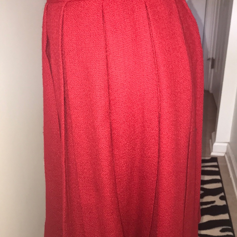 Vintage Red Wool Pleated Dress Size 12 😘 - Picture 5 of 8